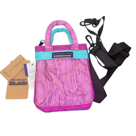 Patagonia Handbags - Patagonia Pink Blue Small Gear Crossbody Bag handles and strap New with tags
